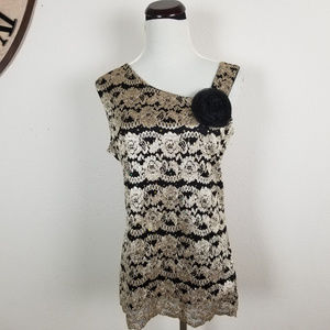 Assymetrical special occasion sleeveless top, L